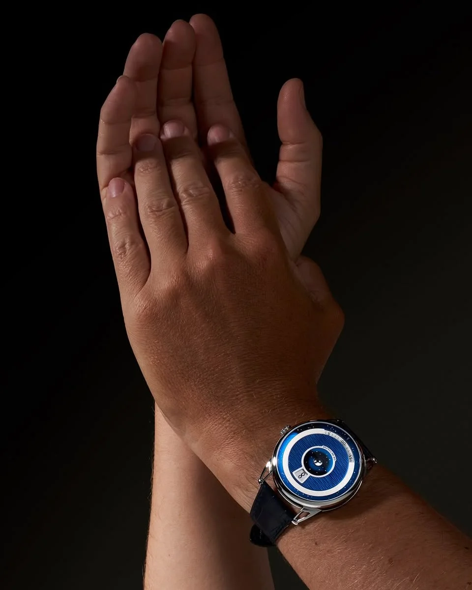 The De Bethune DB25 Digitale on the wrist.