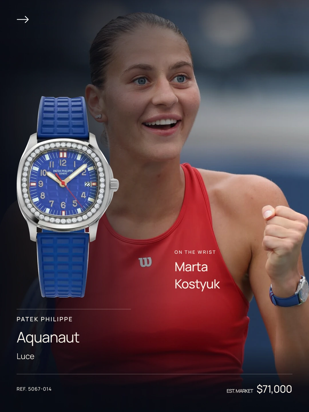 Marta Kostyuk at the US Open.