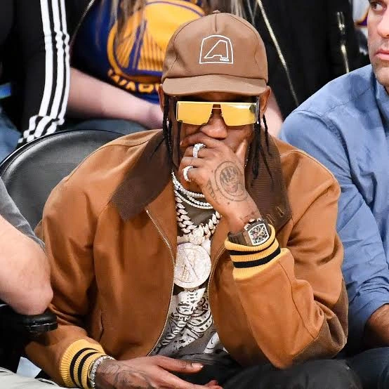 Travis Scott courtside wearing a Richard Mille RM 011