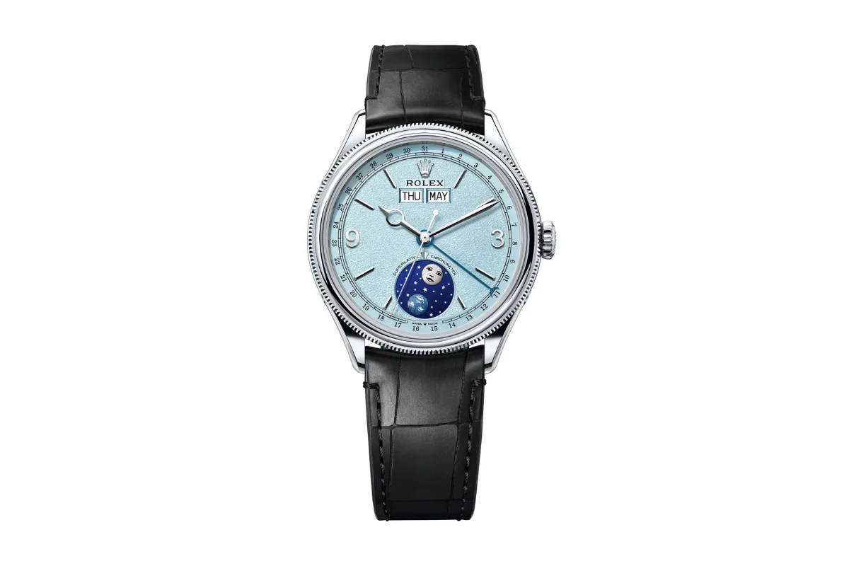 The platinum Perpetual Padellone on black alligator, M53506-0002. Photo: <a href="https://www.hodinkee.com/">Hodinkee</a>.