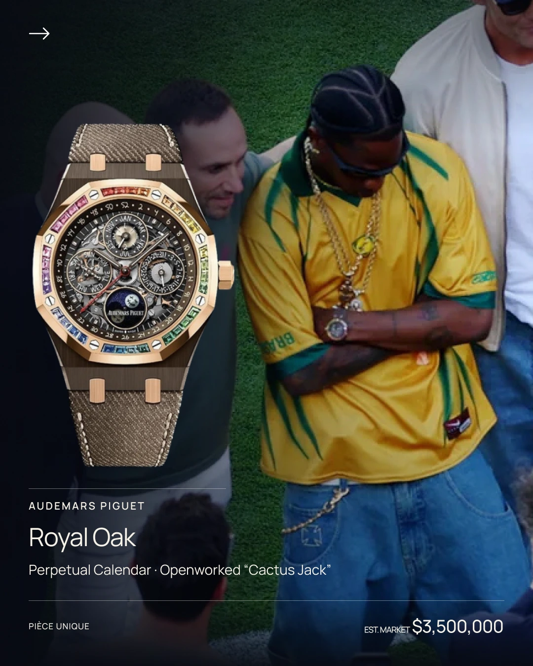 Travis Scott and the Cactus Jack Royal Oak featured in our selection.