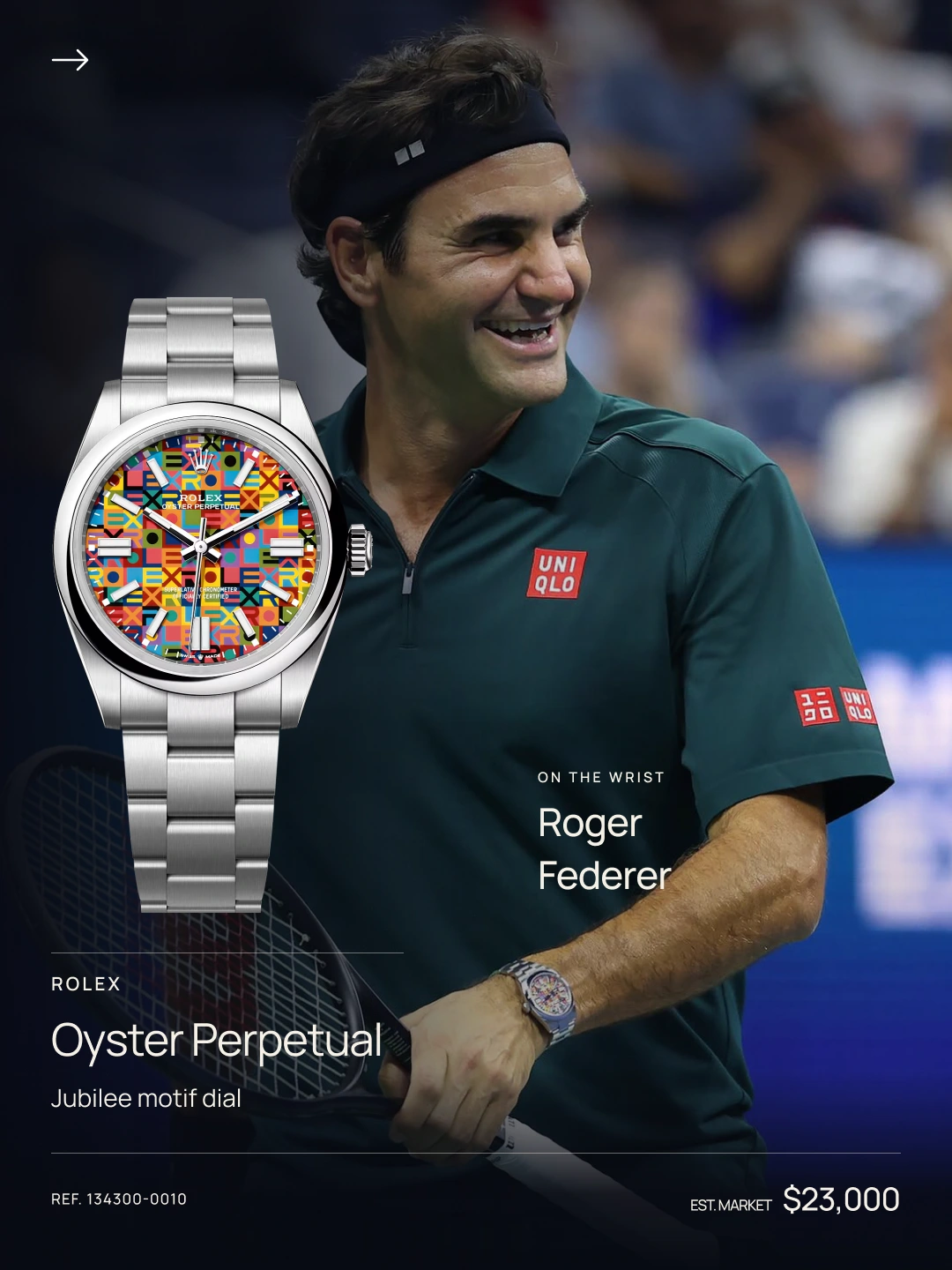 Roger Federer in the selected US Open photograph.