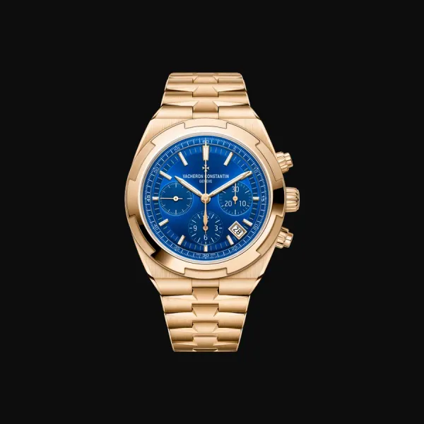 Overseas Chronograph Pink Gold Blue Dial