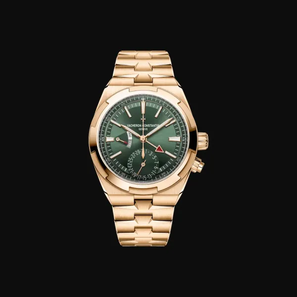 Overseas Dual Time Pink Gold Green Dial