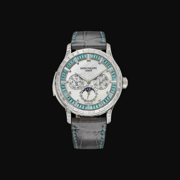 Minute Repeater Perpetual Calendar 5374/400P — Paraiba "Paraiba tourmaline baguettes, MOP dial"
