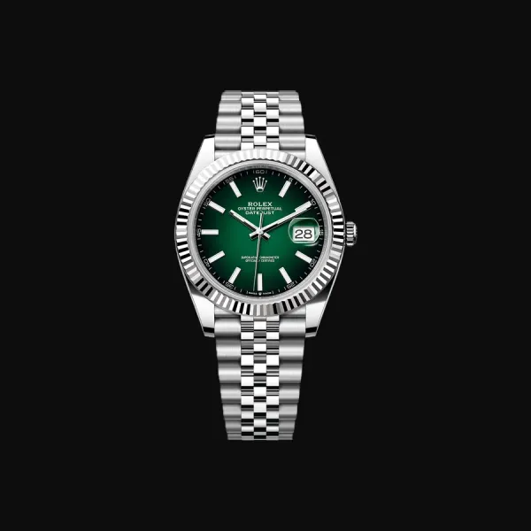 Datejust 41 — Green Ombré, Jubilee "Green ombré, fluted WG bezel"