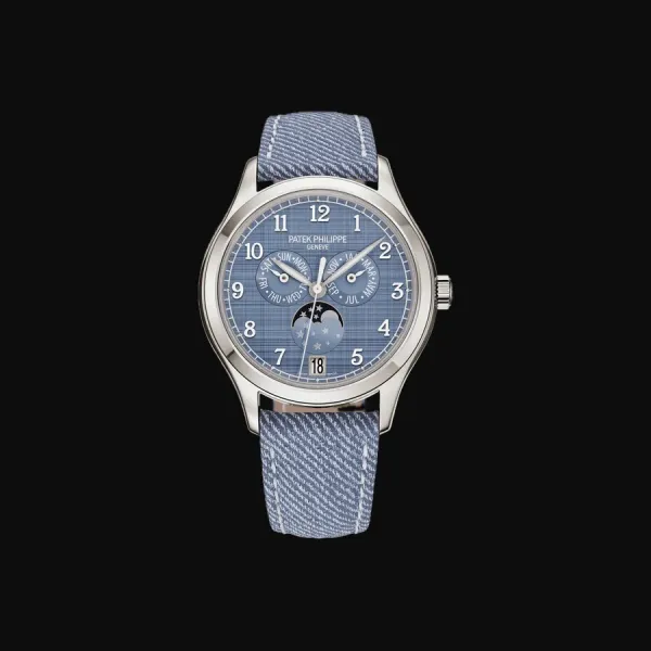 Annual Calendar Moon Phases 4946G — Blue-Grey Denim "Blue-grey textured dial, denim-effect strap"