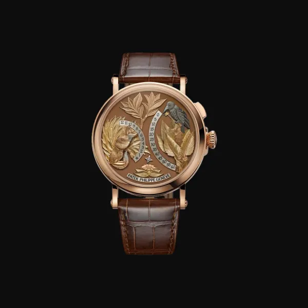 The Crow and the Fox 5249R — Automaton "Hand-engraved gold relief dial"