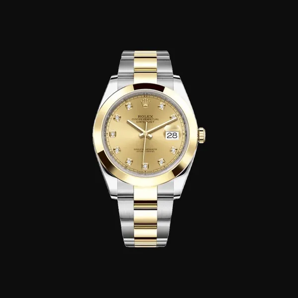 Datejust 41 Oystersteel Yellow Gold Champagne Diamond Dial