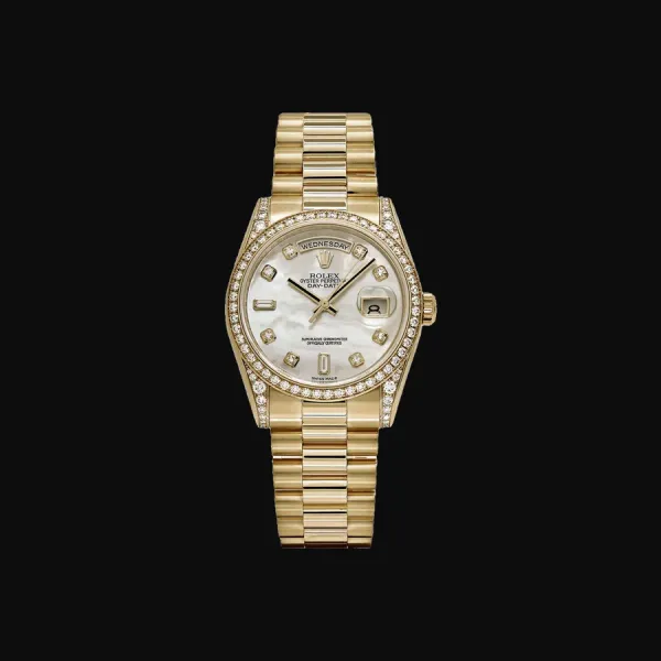 Day-Date Yellow Gold White Mother of Pearl Dial