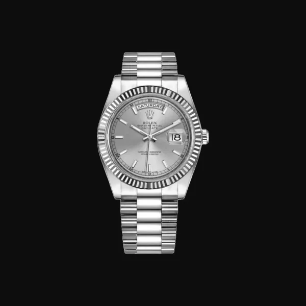 Day-Date White Gold Silver Dial