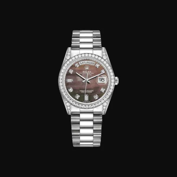 Day-Date White Gold Mother of Pearl Diamond Dial
