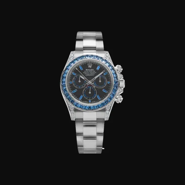 Cosmograph Daytona White Gold Silver Sheen Obsidian Dial
