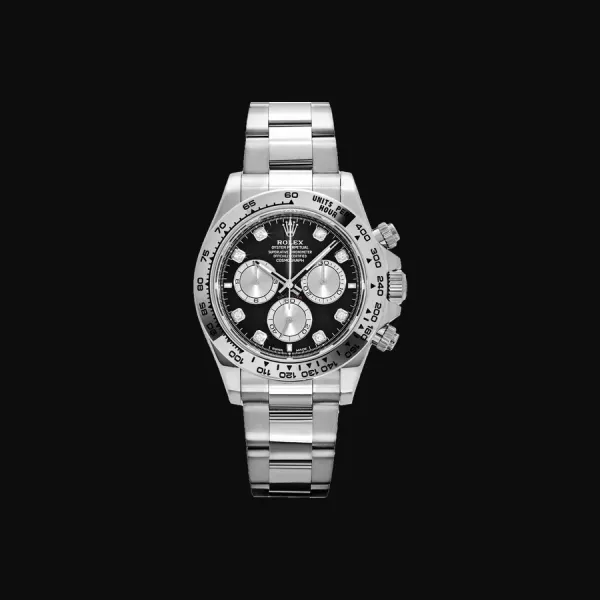 Cosmograph Daytona White Gold Black Diamond Dial