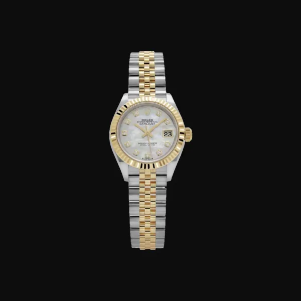 Datejust 28 Oystersteel Yellow Gold Mother of Pearl Diamond Dial