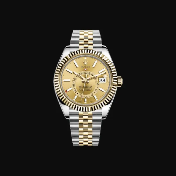 Sky-Dweller Oystersteel Yellow Gold Champagne Dial