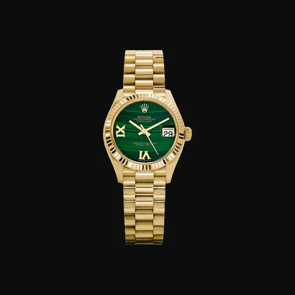 Datejust 31 Yellow Gold Malachite Diamond Dial