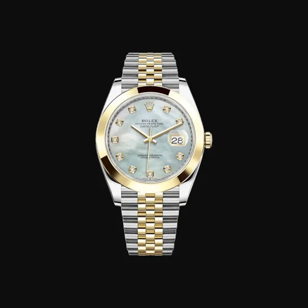 Datejust 41 Oystersteel Yellow Gold Mother of Pearl Diamond Dial