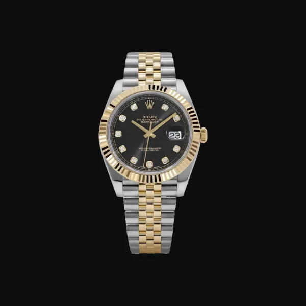 Datejust Oystersteel Yellow Gold Black Diamond Dial