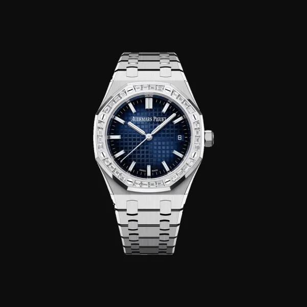 Royal Oak White Gold Blue Diamond Baguette Dial