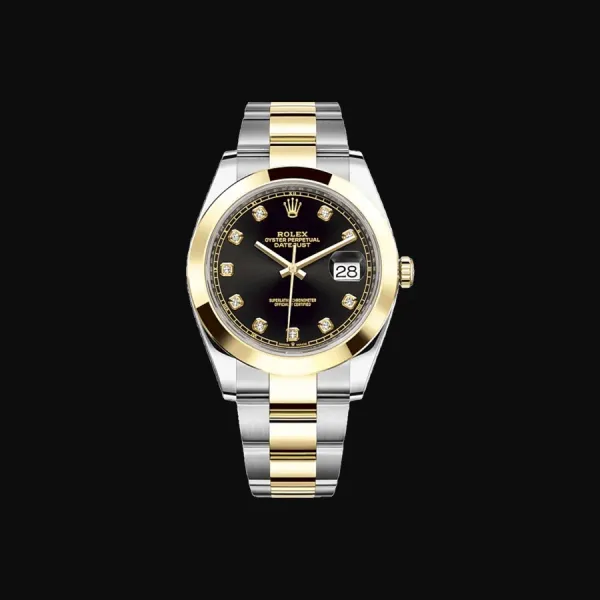 Datejust 41 Oystersteel Yellow Gold Black Diamond Dial