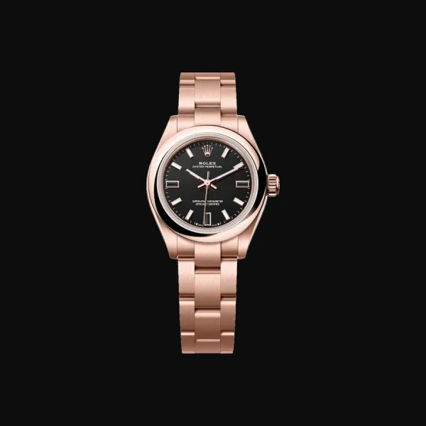 Oyster Perpetual 28 Rose Gold Black Dial