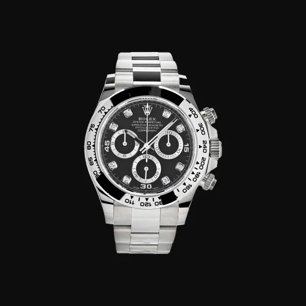 Cosmograph Daytona White Gold Black Diamond Dial