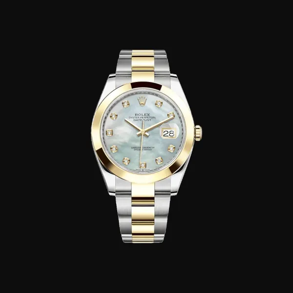 Datejust 41 Oystersteel Yellow Gold Mother of Pearl Diamond Dial