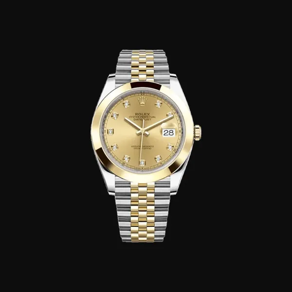 Datejust 41 Oystersteel Yellow Gold Champagne Diamond Dial