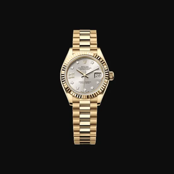 Datejust 28 Yellow Gold Silver Diamond Dial