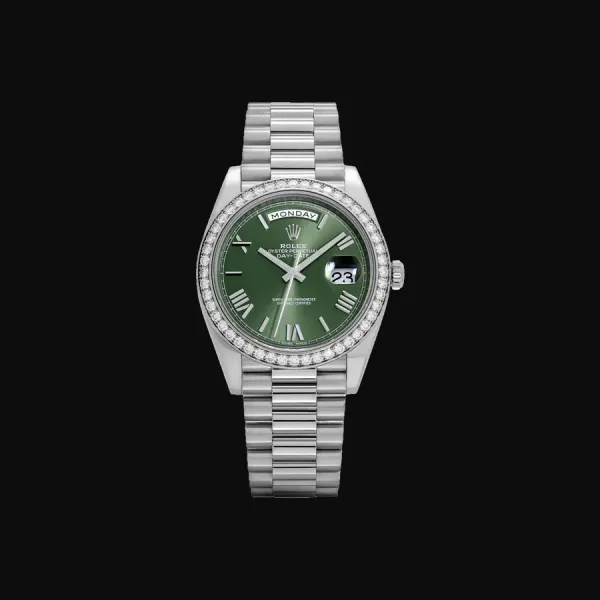 Day-Date 40 White Gold Olive Green Dial