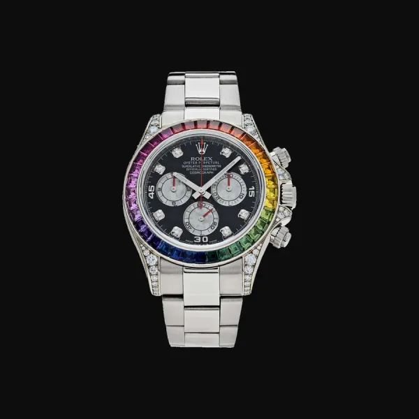 Cosmograph Daytona White Gold Black Diamond Dial