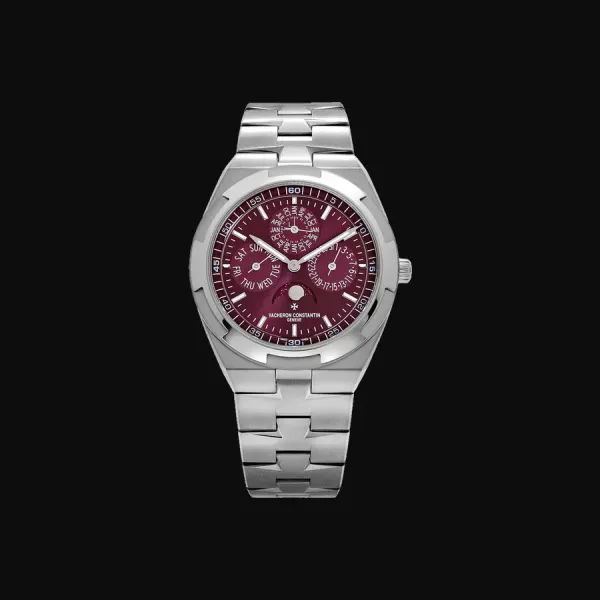 Overseas White Gold Burgundy Dial