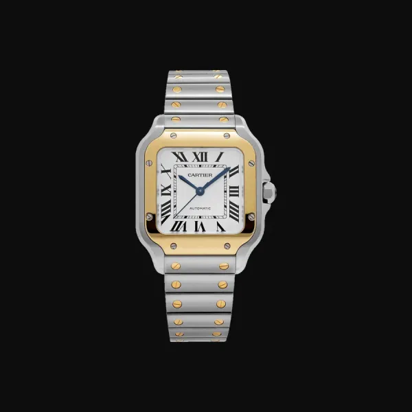 Santos Oystersteel Yellow Gold White Dial
